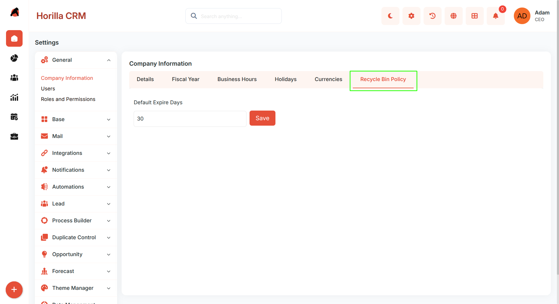 company info