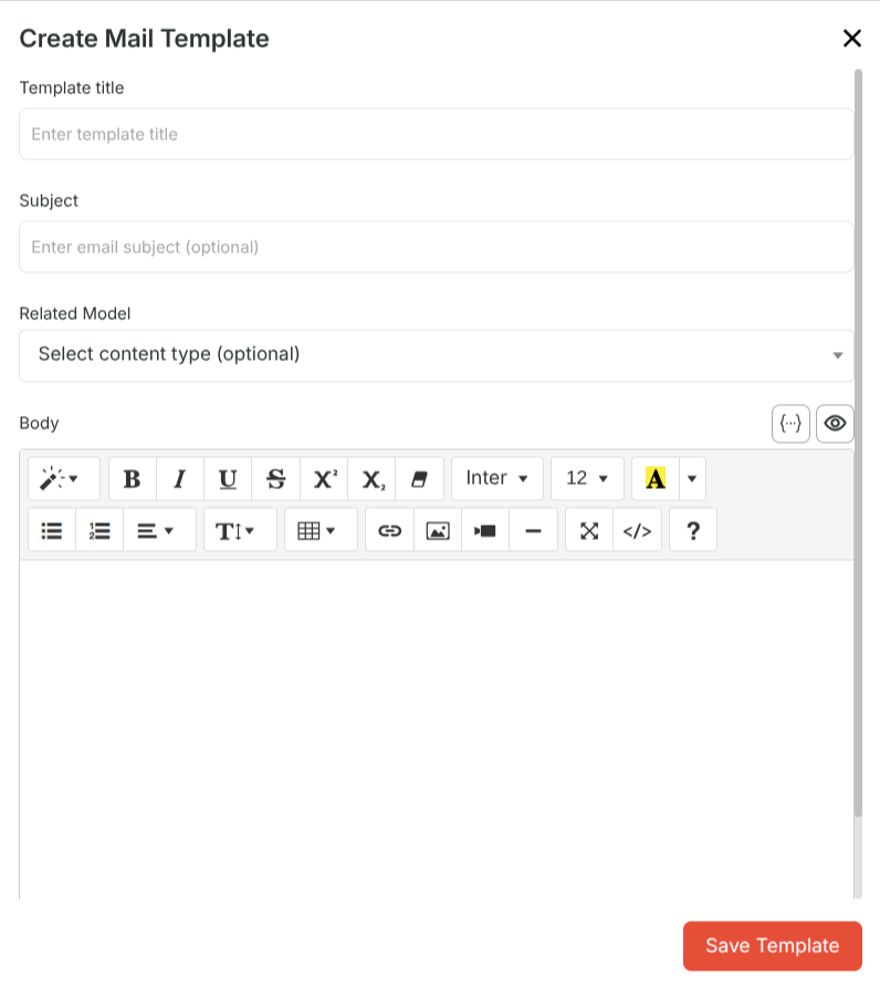 mail template