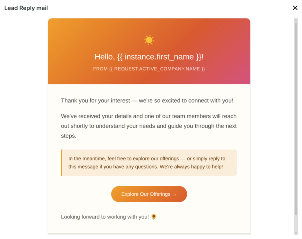 mail template
