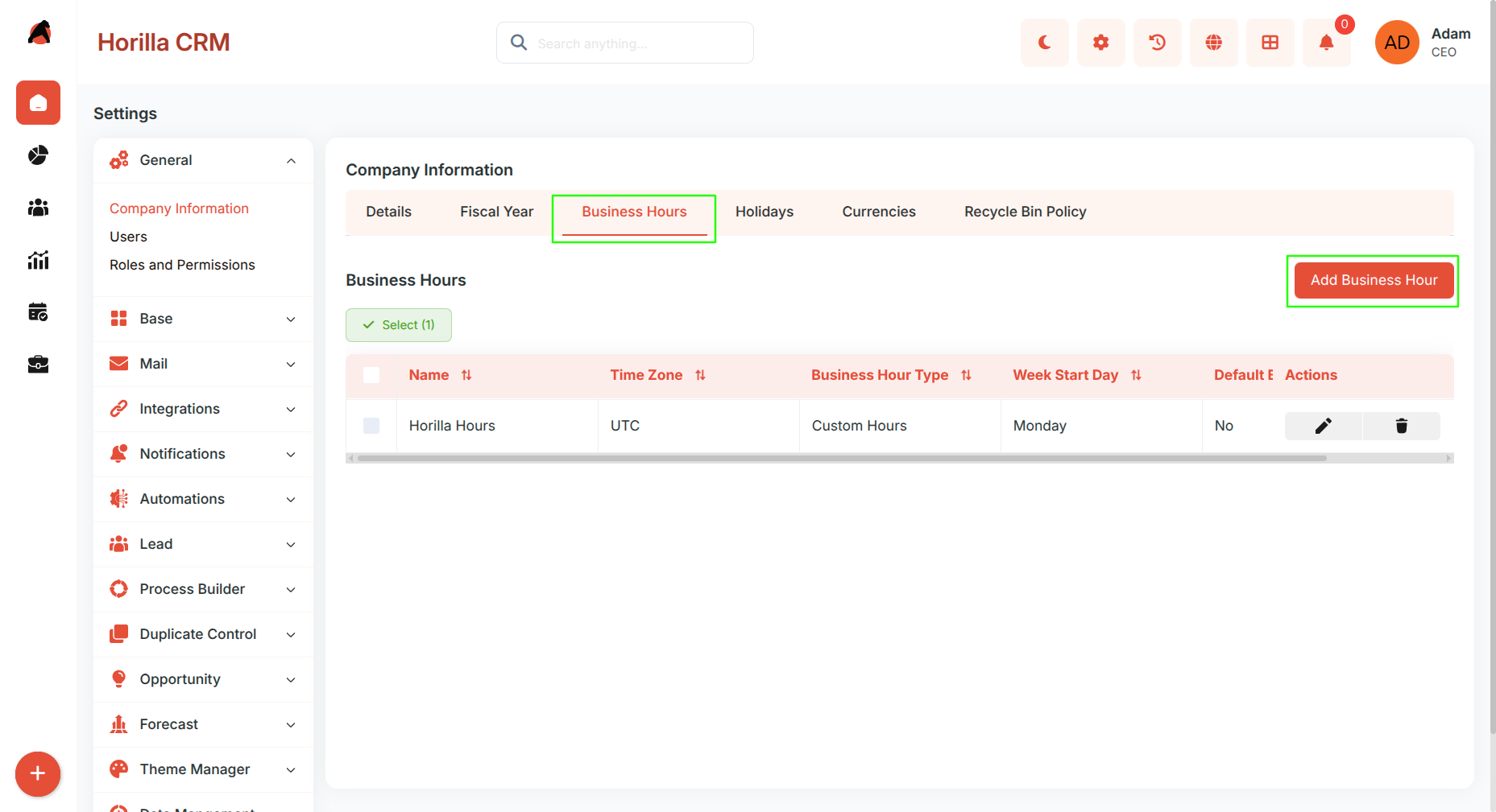 company info