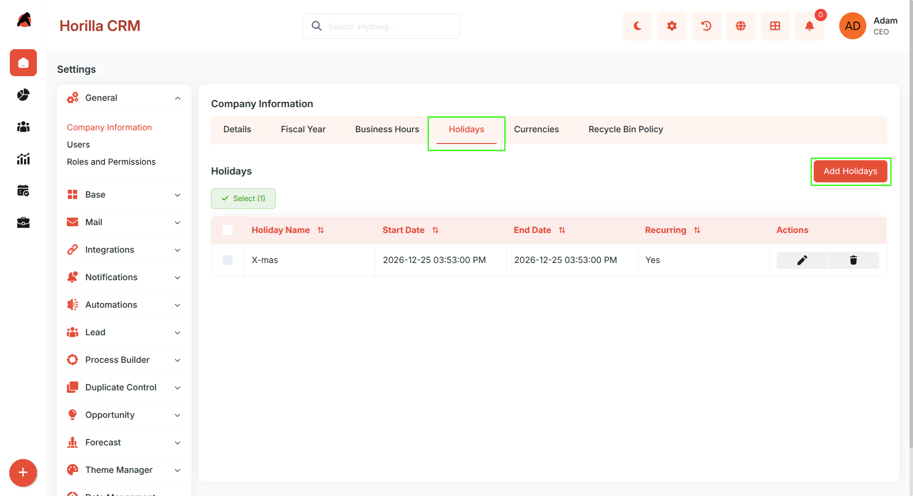 company info