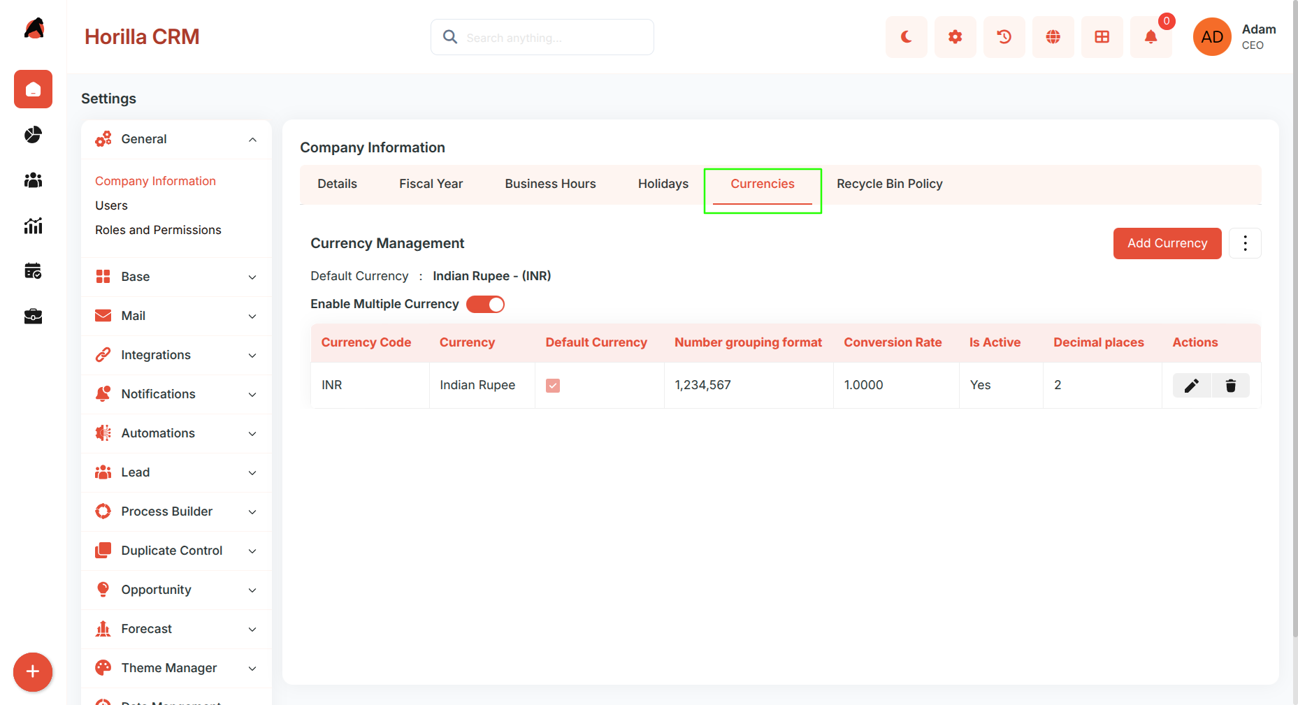 company info